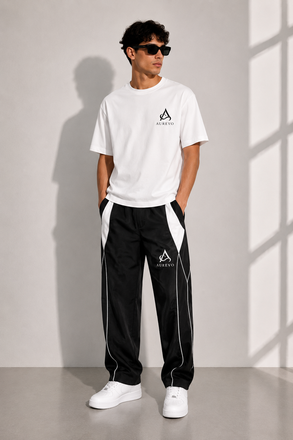 AUREVO Minimalist Wide-Leg Trouser Set